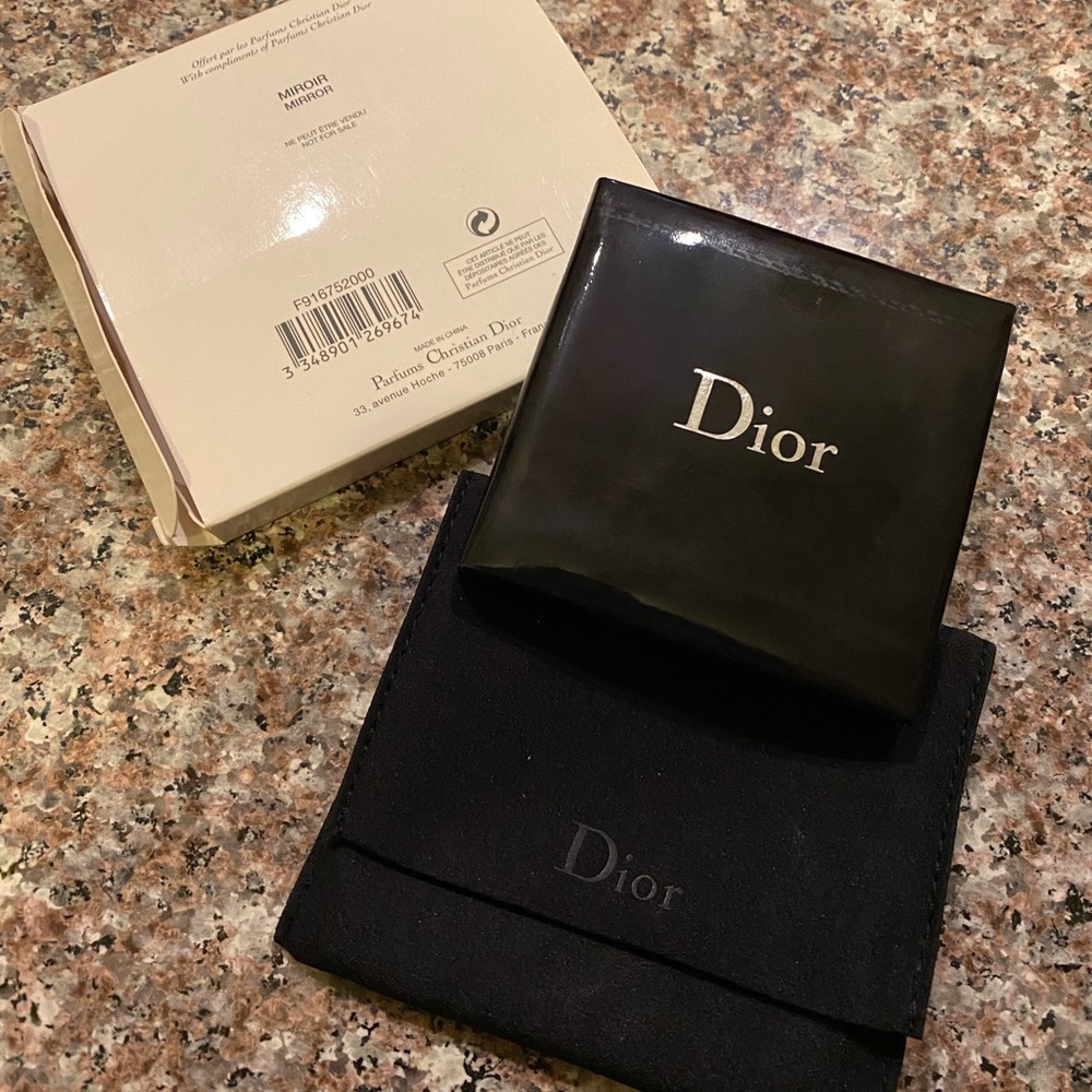 Dior Pocket Mirror Travel W/ Case Holder